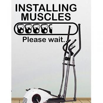 Instalación músculos. Por favor Espere... - Crossfit Fit Entrenamiento Gimnasio y Fitness Motivación Cita Pared Calcomanías de vinilo pegatinas Art Decor DIY