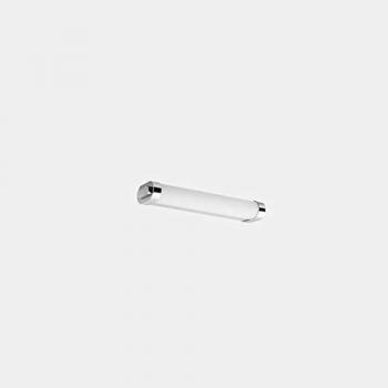 Aplique LED para espejo de baño Toi 1 bombilla, Policarbonato y Aluminio en Cromo, arenado, IP44, 6.7W, Blanco Cálido 3000K