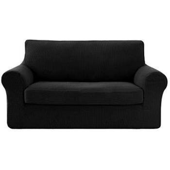Deconovo Funda para Safá Protectora 2 Plazas Negro