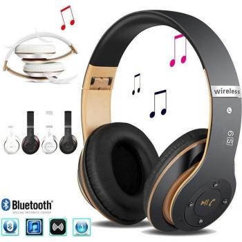 Auriculares Inalámbricos Deportivos Bluetooth 5.0 Plegables Manos Libres para iPhone y Xiaomi Blancos/Dorados