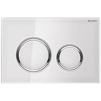 Placa de acción Sigma 21, vidrio blanco/cromo (115.884.SI.1) - Geberit
