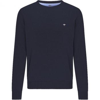 Pullover de hombre FYNCH HATTON azul marino, cuello redondo, 100% algodón, con logostickerei, tamaño XXL