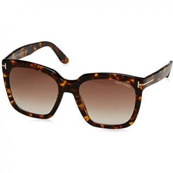Tom Ford Amarra 0502 Geometric Sunglasses - Dark Havana/Brown Gradient, 55mm