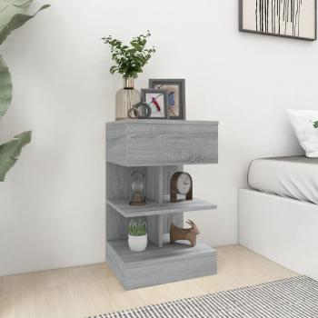 Mesita de noche Sonoma gris 2 piezas 40x35x65 cm madera multicapa