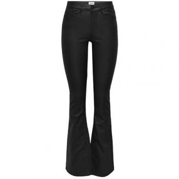 Only Blush Women's Mid Waist Flared Coated Trousers