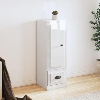 Armario aparador blanco pulido 36x35,5x103,5 cm madera contrachapada brillo