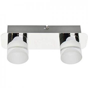 Plafón LED Stefanie, 2 luces, diseño moderno y acabado en cromo