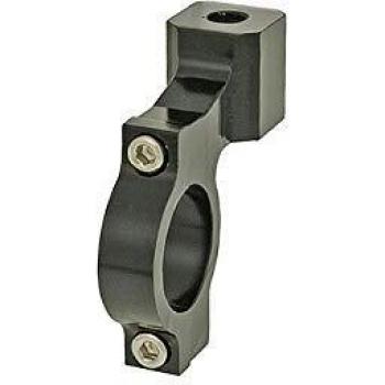 Abrazadera para retovisor de Manillar, Aluminio, Rosca hacia la Derecha, Color Negro.