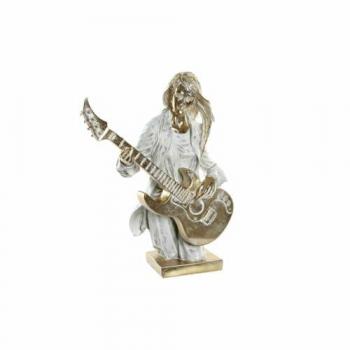 Figura Decorativa DKD Home Decor 37 x 25 x 50 cm Dorado Blanco Músico