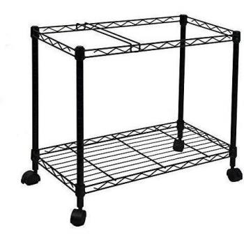 oceanstar Portable 1-Tier Metal Rolling File Cart, Black