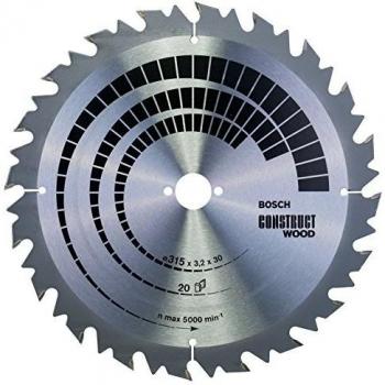 Bosch 2 608 640 701 - Hoja de sierra circular Construct Wood - 315 x 30 x 3,2 mm, 20