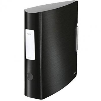 Carpeta Leitz Active Style A4, 82 mm, negro satinado, cierre con elástico