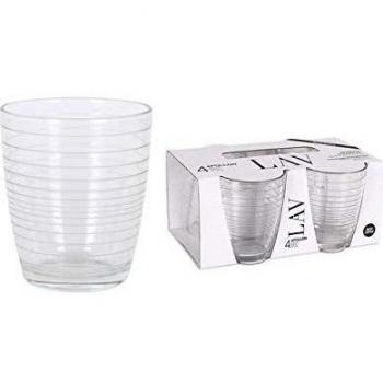 Apollon 65384 Vaso Cristal, Transparente, 415 ml, Set de 4