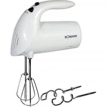 Batidora Amasadora Bomann HM 350 CB, Blanco, 250W, 5 Velocidades, Ganchos y Varillas Cromadas