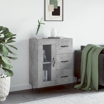 Armario de hormigón gris 69,5x34x90 cm de madera multicapa