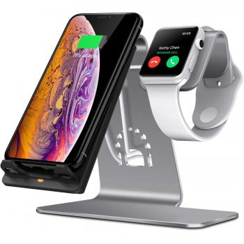 Bestand 2 en 1 Apple Watch Soporte & Soporte Cargador Inalámbrica para iPhone X/iPhone 8/8 Plus/Samsung Galaxy S8 Note 8 y Otros Dispositivos Que Permiten Qi Carga Inalámbrica