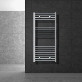 Radiador Toallero de Baño LuxeBath Sahara 600 x 1200 mm Cromado Curvado con Conexión Lateral, Calentador Secador de Toallas, Kit de Montaje Incluido, Protección contra Fugas y