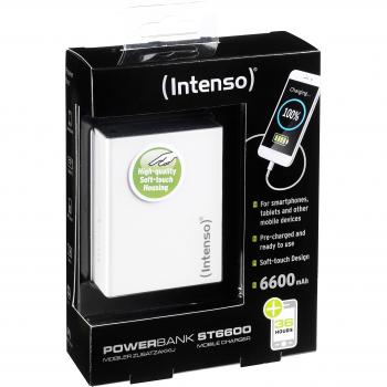 Intenso Power Bank - Tarjeta de memoria Disco Duro Externo, color blanco, 6600 mAh