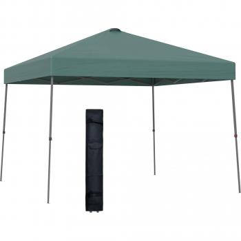 Outsunny Carpa Plegable 3x3m Verde con Bolsa de Transporte y Ruedas - Ideal para Exteriores, Fiestas y Camping
