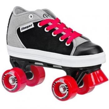 Roller Derby - Patines de 4 Ruedas Zinger - Negro/Gris, 3 US Niños