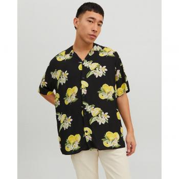 Camisa Jack&Jones Luke negra estampado limones de hombre