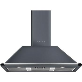 Campana Extractora Smeg KT100GRE de 100 cm, Color Gris, Nivel de Ruido 64 dB, Capacidad de Extracción Máxima 820 m³/h