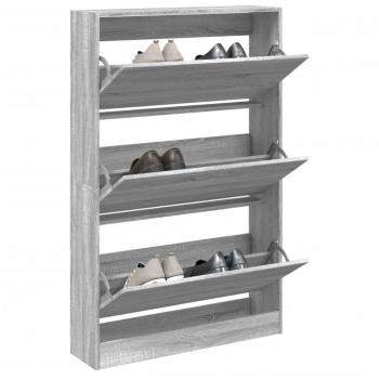 Zapatero gris Sonoma 80x21x125,5 cm madera multicapa
