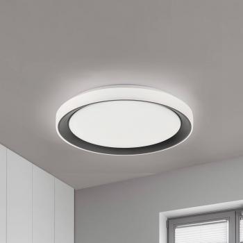 Plafón LED LOLA Smart Disc 51cm negro/blanco RGBW, compatible con Smarthome