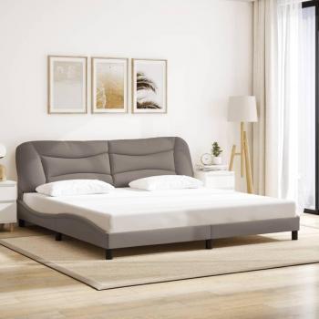Cama Tapizada con Cabecero Gris Tortora 200x200 cm