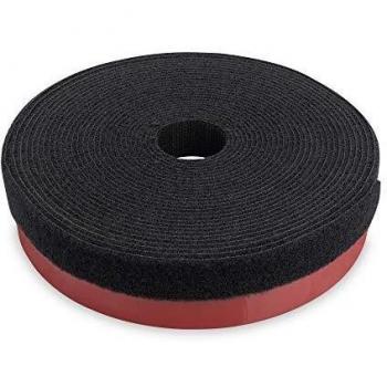 Cinta de Velcro para Gestión de Cables Digitus DN-CT-10M-25, Autoadhesiva, 10 m, Negra y Roja, Extra Fuerte