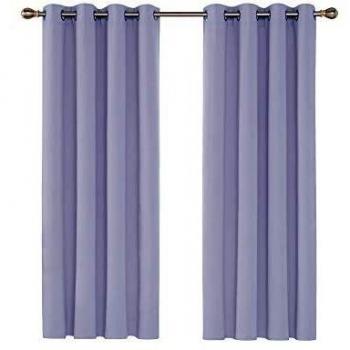 Deconovo Cortinas Salon Modernas Aislantes Térmicas Opacas con Ollaos 2 Piezas 117x138cm Púrpura Claro