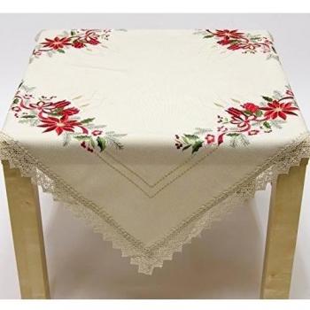 Centro de Navidad, tamaño 85 x 85 cm, color beige multicolor, 13824