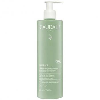 Caudalie Vinopure Purifying Gel Cleanser 385ml - A gentle, purifying gel cleanser designed for oily and blemish-prone skin. It contains natural ingredients like salicylic acid and grape extract to cleanse the skin, uncl