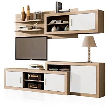 Salón Modular Nuka V2 Cambria y Blanco - 240 x 69 x 41,4 cm