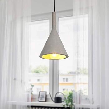 Lámpara Suspendida E27 Ajustable para Salón, Comedor y Cocina - Hormigón Gris Sin Bombillas