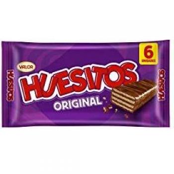 Huesitos - Barritas de Barquillo cubierto de Chocolate con Leche y con relleno de Cacao - 6 x 20 Gramos