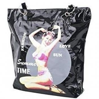 Home Line Bolso con asas rectangular negro chica