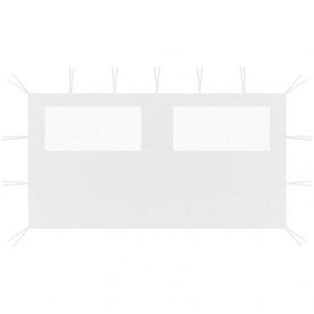 vidaXL Gazebo Sidewall with Windows 4x2 m White