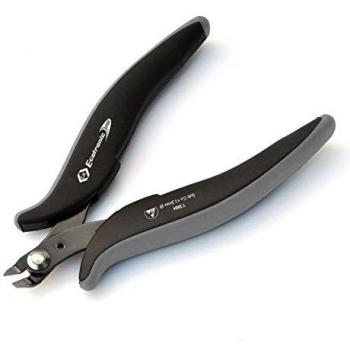 Alicates de corte lateral ESD CK T3884, longitud total 132 mm, minicabezal, corte detrás