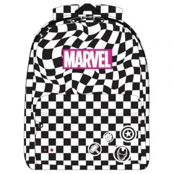 Mochila Escolar Grande Marvel Race 77750 - Color Negro - Dimensiones: 32 x 12 x 42 cm - Cierre de Cremallera - Asa Ajustable - Resistente y Duradera - Producto Original Diseñado en España