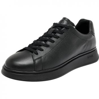 BOSS Bulton Leather Lace-Up Sneakers for Men - Black - Size 43