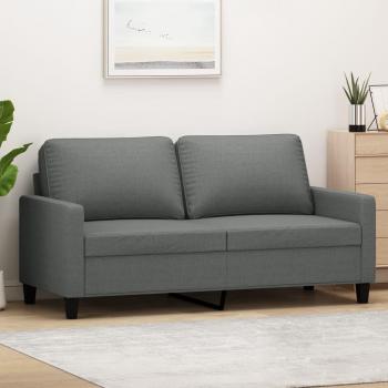 Sofá de 2 plazas gris oscuro de 140 cm en tela Vidaxl