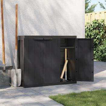 vidaXL Black Outdoor Storage Cabinet 97x37x85 cm PP