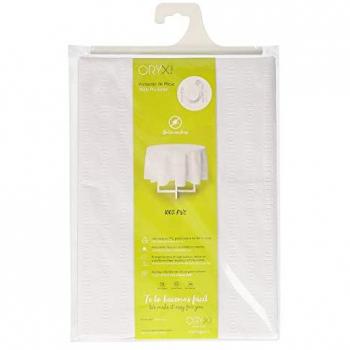 Mantel Hule Muleton Redondo Blanco Impermeable Antimanchas PVC Ø 140 cm. Uso Interior y Exterior