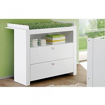 Cambiador Olivia 96 cm con 1 compartimento abierto y 2 cajones, color blanco