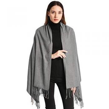 EASE LEAP Mujer Bufanda con Tacto Cachemira Fiesta Chal para Boda Suave Pashmina Foulard 200 * 70cm （Gris）