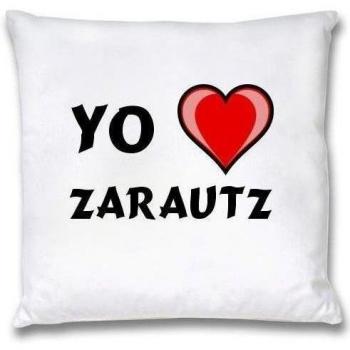 Ropa de almohada blanca con Amo Zarautz