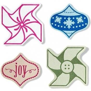 Fiskars 0254 - Set de 4 placas complementarias mini, diseño adornos
