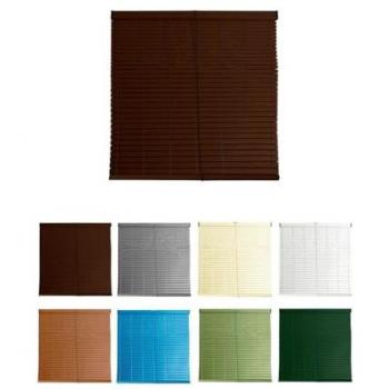 Persiana Enrollable de PVC Alicantina con Polea Metálica para Ventanas y Puertas - 117 x 105 cm (Nogal)