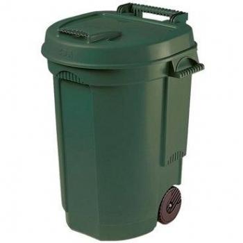 EDA 010633 - Cubo Basura con Ruedas, 110 l, Color Verde